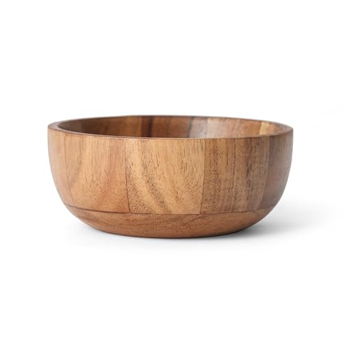 Acacia Wood Round Serving Bowls Set of 4 U Shape Handmade 4.75 Inch Medium Size Brown - size: 4 U Shape Bowls of 4.75-Inch