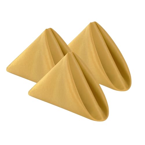 Bailarina Cloth Napkins Set of 80,17x17 inches Dinner Napkins Cloth Washable,Polyester Square Table Cloth Napkin Bulk with Hemmed Edges Ideal for Banquets, Parties and Weddings-Gold - color: Gold