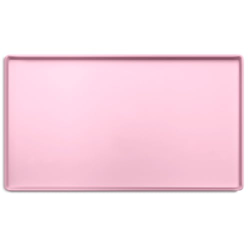 CatGuru Premium Cat Food Mat, Silicone Feeding Mat for Food and Water Bowls | Extra-high raised edge contains spills. Waterproof, non-slip 100% food-grade silicone protects floors/ Small, Pink - color: Pink, size: S: 19" x 11"