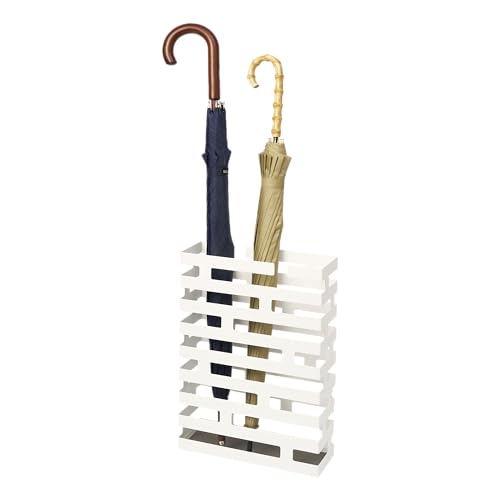 YAMAZAKI Home Umbrella Stand - Storage for Umbrellas & Walking Canes Steel One Size hite - color: White, style: Rectangle