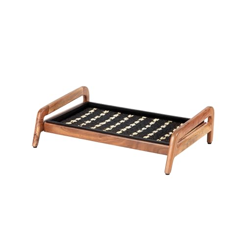 Anji Mountain Heavy Duty Waterproof Wooden Shoe Storage Mat Organizer/Boot Storage Tray Multi Use for Entryway with Coir, Gray and Ivory Insert, 1 Tier, Fits 2 Pair (26.5" Wide) - color: Gray and Ivory, size: 1 Tier, Fits 2 Pair