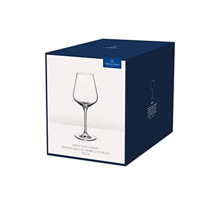 Villeroy & Boch La Divina White Wine Glass Set of 4, Clear, 12.75 oz | Crystal glass white wine glasses, dishwasher safe, graceful shape lets delicate aromas fully develop - style: White wine goblet