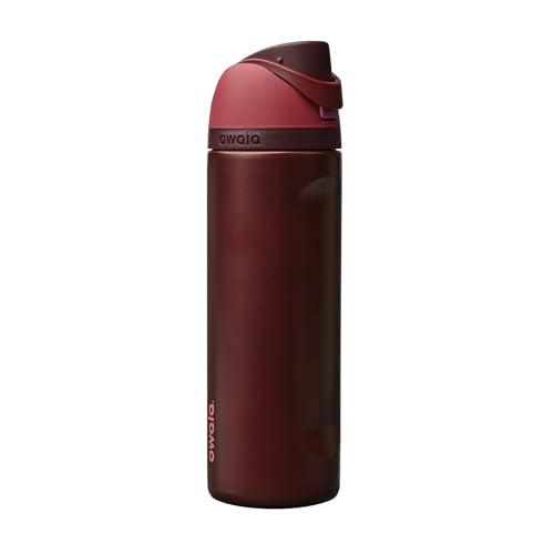 Owala FreeSip Stainless Steel Water Bottle 24 oz Black Cherry - color: Black Cherry, size: 24 Ounces