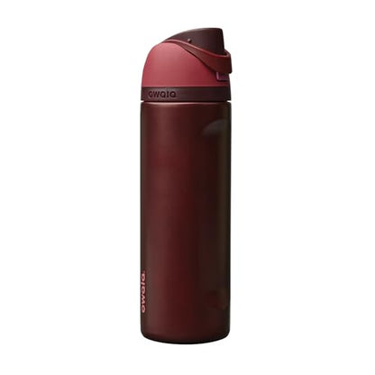Owala FreeSip Stainless Steel Water Bottle 24 oz Black Cherry - color: Black Cherry, size: 24 Ounces