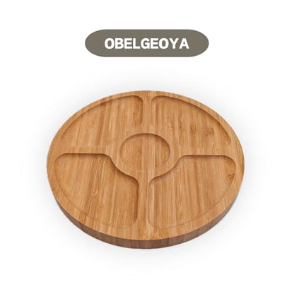 9.5" Round Acacia Wood Serving Board - Circle Food Serving Tray for Kitchen Appetizers, Wooden Cutting Chopping Board for Meat, Vegetables, Bread, Charcuterie, Cheese Board - size: 9.5" Round Acacia
