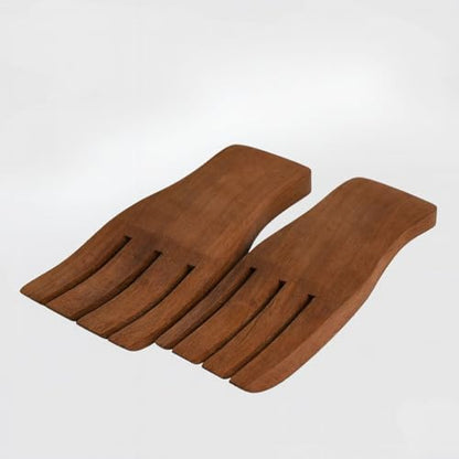 Salad Hands, Acacia Wood Salad Servers, Great for Tossing and Serving Salad, Pasta and More, 7-inch (Acacia Wood, Brown Salad Serving Set of 2)