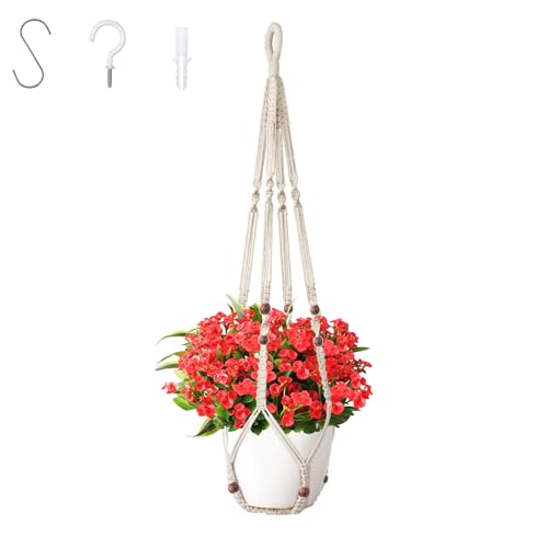43 Inch Macrame Plant Hanger Large,Heavy Duty Indoor Hanging Plant Holder for Plants Pots Hangers for Live Plants,Outdoor Garden Home and Boho Wall Home Ceiling Decor,2 Set(Planter Pot Not Included)