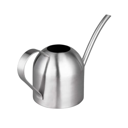 IMEEA Indoor Watering Can for House Plants 33oz/1L Brushed Stainless Steel Watering Can with Long Spout for Succulents, Bonsai - color: 33oz (Silver)