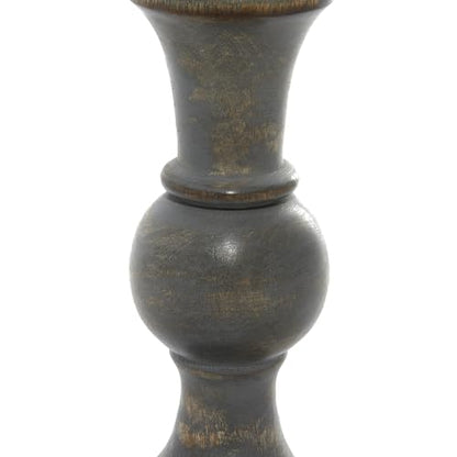 Deco 79 Wood Decorative Candle Holder Candle Stand, Set of 3 Candlestick Holder 6", 8", 10"H, Dark Gray