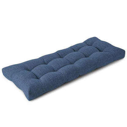 Bench Cushions for Indoor Furniture 42"X17"X3", 1 PC, Navy | 3"/8 cm Thick, Soft Non-Slip Window Seat Cushion, Tufted Bench Seat Cushion for Dining, Piano Benches and Window Seats - color: Navy