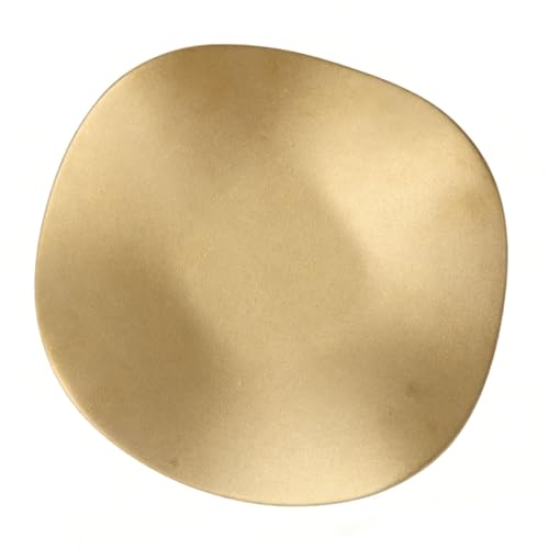Brrnoo Elegant Frosted Ceramic Dish – Minimalist Gold-Trimmed Jewelry Tray for Rings & Trinkets, 6.7" Irregular Shape Desktop Decor - size: Gold
