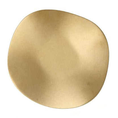 Brrnoo Elegant Frosted Ceramic Dish – Minimalist Gold-Trimmed Jewelry Tray for Rings & Trinkets, 6.7" Irregular Shape Desktop Decor - size: Gold