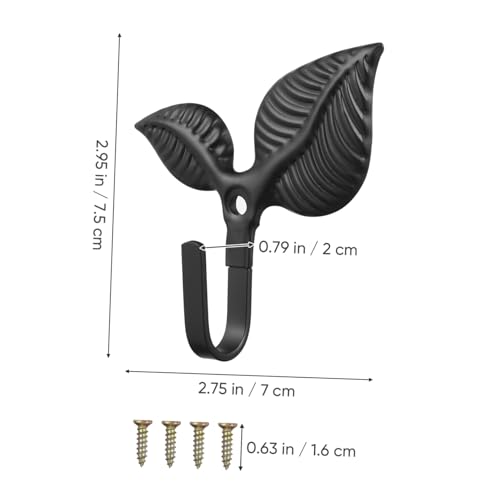 Cabilock 4Pcs Retro Leaf Shape Decorative Coat Hooks Wall Mounted Iron Art Rustic Bronze Finish for Hanging Hats Coats Bags Towels Home Kitchen