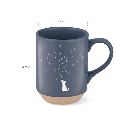 Fringe Studio Celestial Dog Stoneware Mug, 12 fl oz, Navy, 429017 - color: Celestial Dog