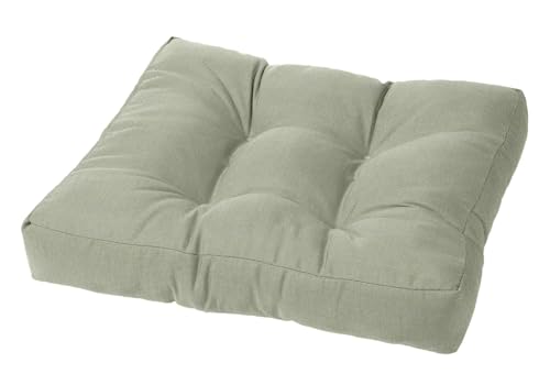 Cushion Source Tufted Ottoman Cushions, 21"X 17" Indoor and Outdoor Durable Tufted Cushion Made with Fade Resistant Sunbrella Fabric, Sunbrella Canvas Seasalt - color: Sunbrella Canvas Seasalt