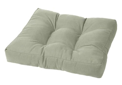 Cushion Source Tufted Ottoman Cushions, 21"X 17" Indoor and Outdoor Durable Tufted Cushion Made with Fade Resistant Sunbrella Fabric, Sunbrella Canvas Seasalt - color: Sunbrella Canvas Seasalt