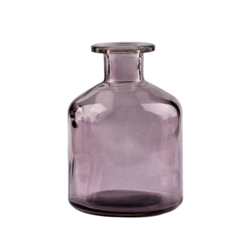 Glass Bud Vase Empty Glass Diffuser Bottles Refillable Aromatherapy Jars Small Vases for Flowers Vases Centerpiece for Wedding Home Essential Oils Office Table Decor (Purple) - color: Purple