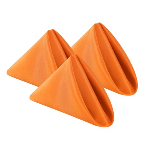 Bailarina Cloth Napkins Set of 80,17x17 inches Dinner Napkins Cloth Washable,Polyester Square Table Cloth Napkin Bulk with Hemmed Edges Ideal for Banquets, Parties and Weddings-Orange - color: Orange