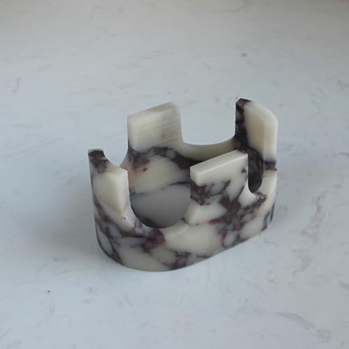 Natural Travertine Marble 2-Slot Sponge Holder for Kitchen Counter, 2-in-1 Stone Drying Rack, Sponge Caddy for Sink Organizer - Calacatta Viola Marble - color: Calacatta Viola Marble