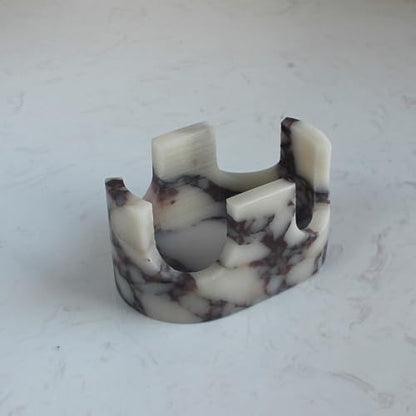 Natural Travertine Marble 2-Slot Sponge Holder for Kitchen Counter, 2-in-1 Stone Drying Rack, Sponge Caddy for Sink Organizer - Calacatta Viola Marble - color: Calacatta Viola Marble