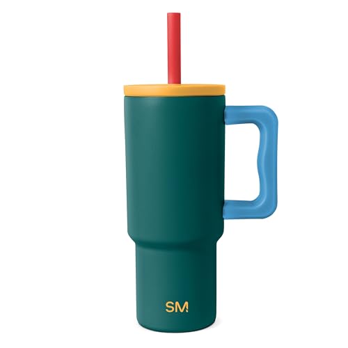 Simple Modern Kids Tumbler with Straw & Handle | 24oz | Multi-Color | Trek Kids Water Bottle, Toddler Cup | Insulated Stainless Steel, Spill-Proof Straw Lid | Scout - color: Multi-Color: Scout Mix, size: 24 Ounces