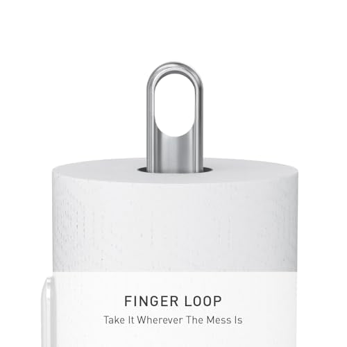 simplehuman Tension Arm Countertop Paper Towel Holder, Easy One-Handed Tear, Standing Weighted Base with Finger Loop, Heavy Duty, Brushed Stainless Steel - color: Brushed Stainless Steel