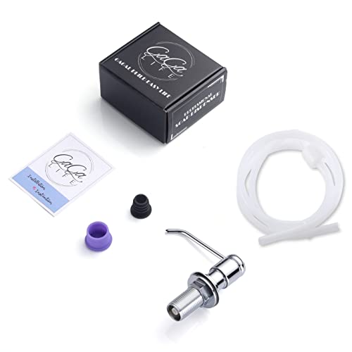 Gagal Soap Dispenser (Chrome) and Extension Tube Kit for Kitchen Sink, Complete Brass Pump with 40" Silicone Tube Connect to The Bottle Directly, Say Goodbye to Frequent Refills - color: Chrome