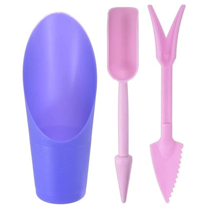 M METERXITY 2-Set Succulent Tools, Plastic 2-in-1 Mini Garden Shovel Hand Succulent Transplanting Tools Garden Shovel Transplant Trowel for Planting/Digging/Aerating/Sowing [Purple] - color: Purple