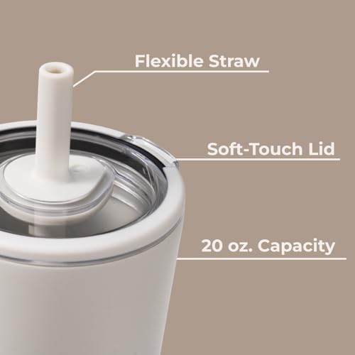 HydroJug Everyday Tumbler 20 oz, Ceramic-Lined Straw Cup, Linen - color: Linen, size: 20 Ounces