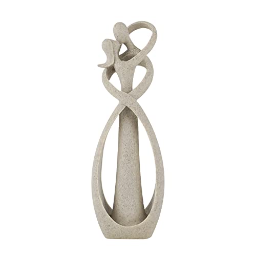 Trycooling Kissing Lovers Statue Abstract Sculpture, Sandstone, Small | Resin Statues Collectible Figurines, Modern Home Decoration for Living Room Office Shelves Coffee Table Desk Decor - color: Sandstone, size: Small