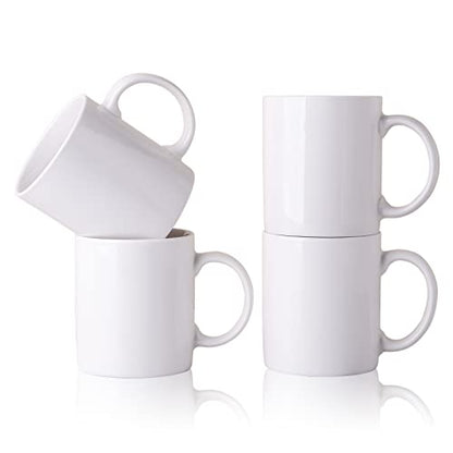 GBhome White Coffee Mugs Set of 4, 12 oz Ceramic Coffee Cups | Classic COffee Mugs for Home,Office&Restaurant,Tea/Espresso/Cappuccino. Dishwasher&Microwave Safe - color: Off White 1, size: 12 oz (4 Piece Set)