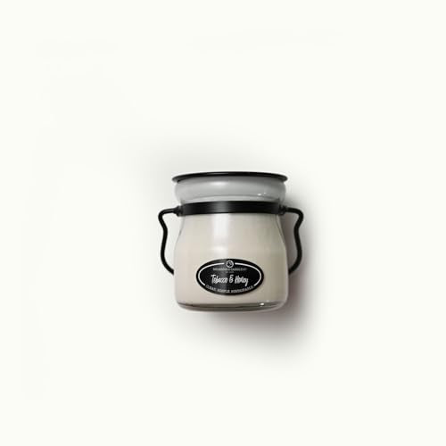 Milkhouse Tobacco & Honey Soy Candle, 5 oz Cream Jar, 35+ Hr Burn | Clean-Burning, Soy Wax, Cotton Wick, Made in the USA - size: 5 oz