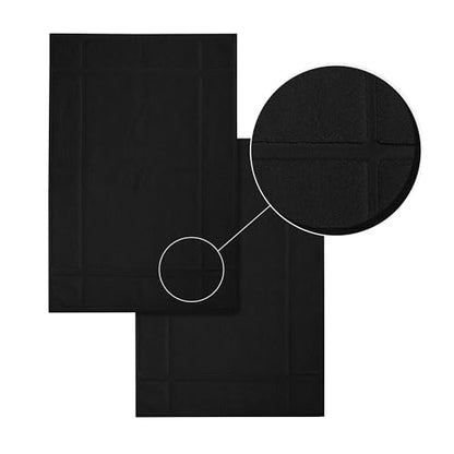 100% Cotton Bath Mat 24x17 Inches, 1350 GSM Thick Plush, Soft Absorbent, Oeko-Tex Certified, Durable Construction– Black - color: Black