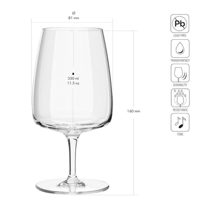 Krosno Water Glasses Set of 4, 11.2 oz, Modern Collection | Stemmed Drinking Glasses, Goblets, Lead-Free Crystal Glassware, Juice Glasses, Water Glass Set, Dishwasher Safe - size: 11.2 fl oz (Set of 4)