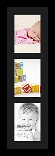 ArtToFrames Collage Photo Frame Single Mat with 3-5x7 Openings and Satin Black Frame. - color: 3 - 5x7 - (2135), size: Black