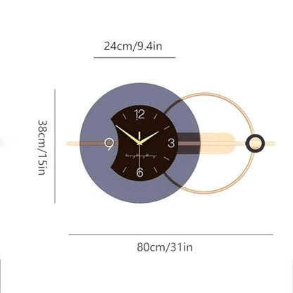 Large Decorative Wall Clock, Metal Modern Light Luxury Wall Decorative Silent No Ticking Numerals Clocks Creative Wall Art Home Decor for Living Room (Size : 80 CM/31.5 in) - size: 31.5 in