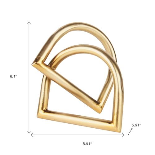 HomeRoots 6" Gold Iron Abstract Modern Tabletop Sculpture
