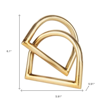 HomeRoots 6" Gold Iron Abstract Modern Tabletop Sculpture