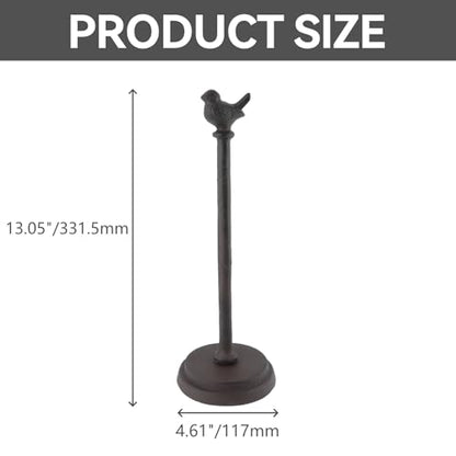 13.05" Black Iron Bird Paper Towel Holder for Toilet | Cast Iron,for Kitchen Paper,for home,for Bathroom,for Work Countertops