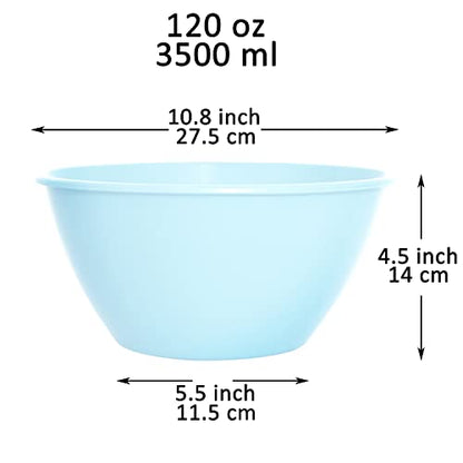 Youngever 11 inch 120 Ounce Plastic Mixing and Serving Bowls, Large Popcorn Bowls, Salad Bowls, Chip and Dip Serving Bowls, Set of 9 (Coastal) - color: Coastal