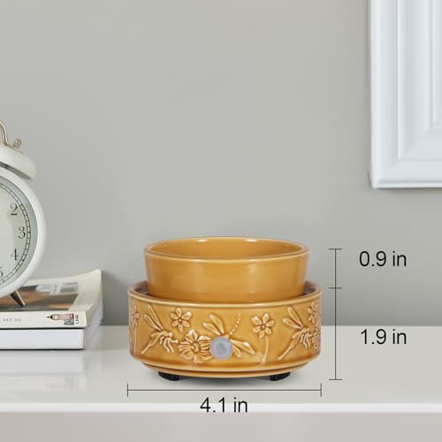 Dragonfly Wax Melt Warmer for Scented Wax 3-in-1 Ceramic Wax Warmer | Fragrances Candle Oils , Home Fragrance Burner,Electric Candle Warmer for Mom Women(Yellow) - color: Yellow Dragonfly