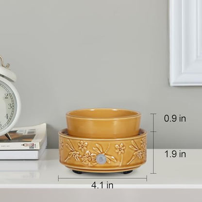 Dragonfly Wax Melt Warmer for Scented Wax 3-in-1 Ceramic Wax Warmer | Fragrances Candle Oils , Home Fragrance Burner,Electric Candle Warmer for Mom Women(Yellow) - color: Yellow Dragonfly