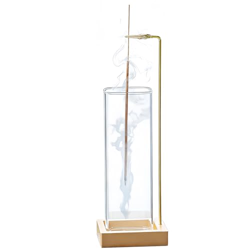 Incense Holder, Metal Incense Holder for Sticks with Removable Glass Ash Catcher, Anti-Ash Incense Burner,Luxury Home Décor for Meditation Relaxation (Gold) - color: Gold