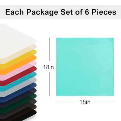Cloth Napkins Set of 6, 18 x 18 Inch, Washable Aqua Dinner Napkins with Hemmed Edges for Restaurant, Wedding and Holiday - color: Aqua, size: 18" x 18" (Set of 6)