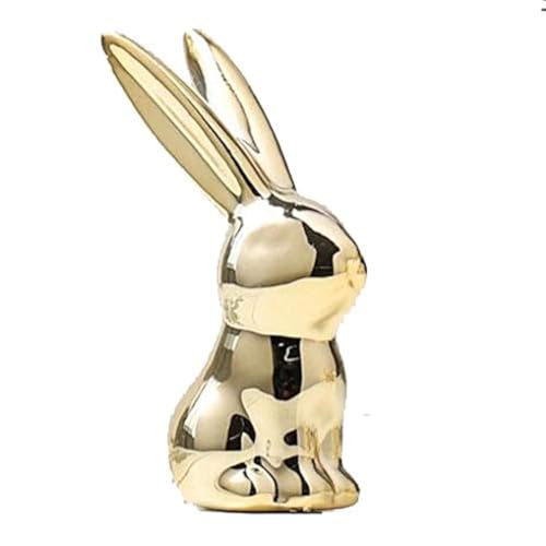 NWFashion Golden Small Animal Statues Home Decor Modern Style Gold Decorative Ornaments (Rabbit) - color: Rabbit