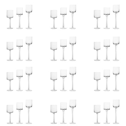 12 Sets (36 Pcs) Elegant Tea Light Glass Candle Holders Wedding Table Centrepiece Suitable for Candles Under 6cm (2.36") in Diameter (12SETS Clear) - color: 12sets Clear