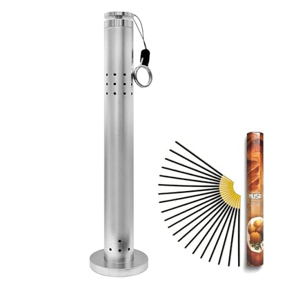 Aluminum Alloy Incense Holder for Sticks, Hanging Incense Burner Holder with Ash Catcher & Hook, Outdoor Incense Stick Holder, with 20 Incense Sticks, for Home, Outdoor, Camping, Meditation, Yoga, Spa