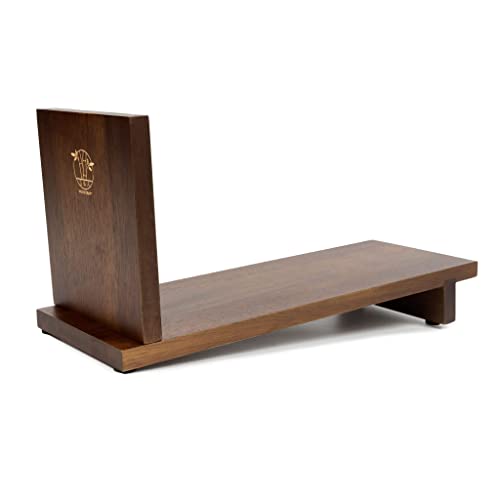 S&A WOODCRAFT Desktop Wood Bookshelf Wooden Bookend, Acacia Desk Organizer Shelf and Display Rack with Book Ends, Storage Shelf Bookcase for Office, Home Decor, Kitchen Countertop, Walnut Brown