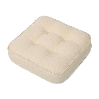 GOFORIT Chair Cushions,Tufted Shredded Memory Foam Chair Pads, Non-Slip Seat Cushions with Removable Cover, 16'' x 16'', Beige - color: Beige