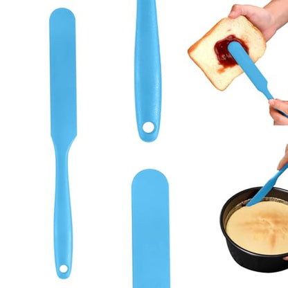 Silicone Jar Spatulas, Cake Cream Spatulas Set, Non-Stick Heat Resistant Mixing Butter Spatulas Baking Scrapers for Jars Blenders Cooking Stirring - color: blues, size: 24X2.5X0.5CM